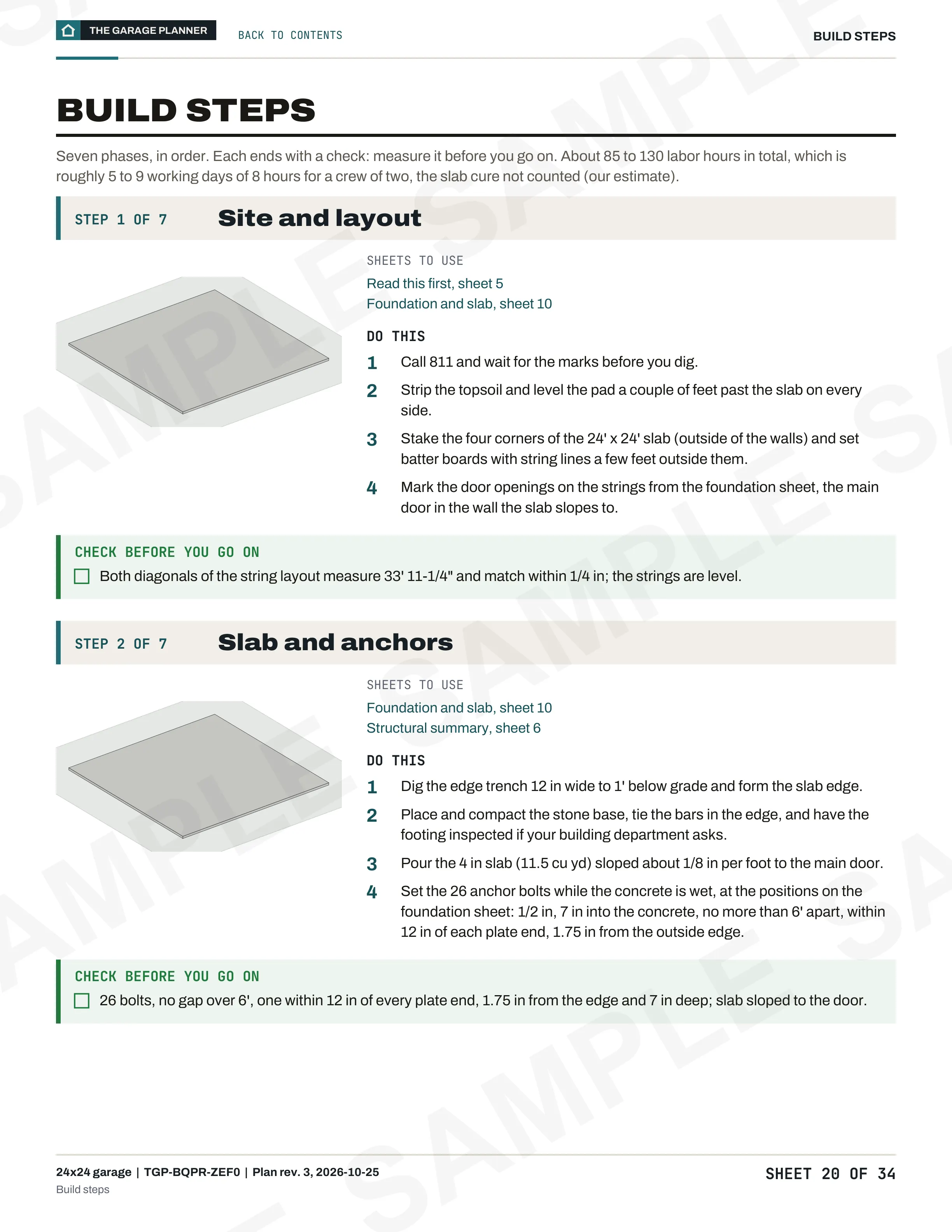 Sample sheet 3 of 34: build steps